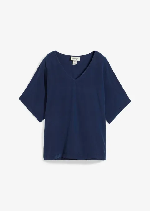 T-shirt avec soie et empiècement tissé