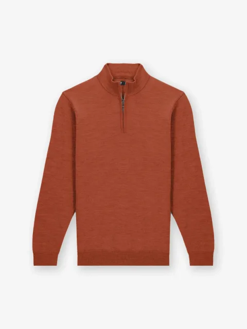 IZAC - Pull col zip brique