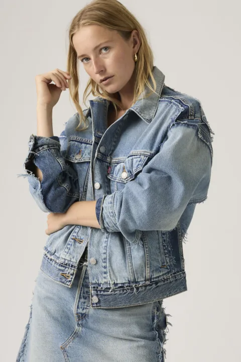 Levi's Veste Trucker Déstructurée ‘90s - Femme - Bleu / Upon Reflection - XS