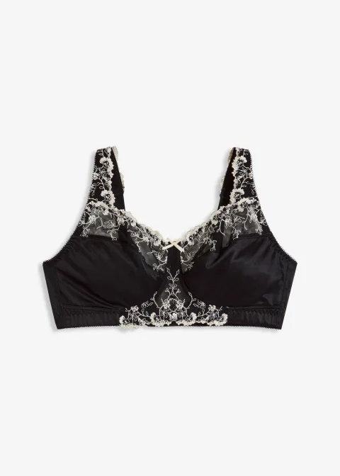 Soutien-gorge de maintien sans armatures, bretelles rembourrées et broderies