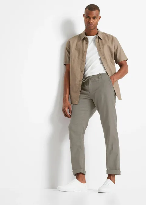 Pantalon chino léger, regular, droit