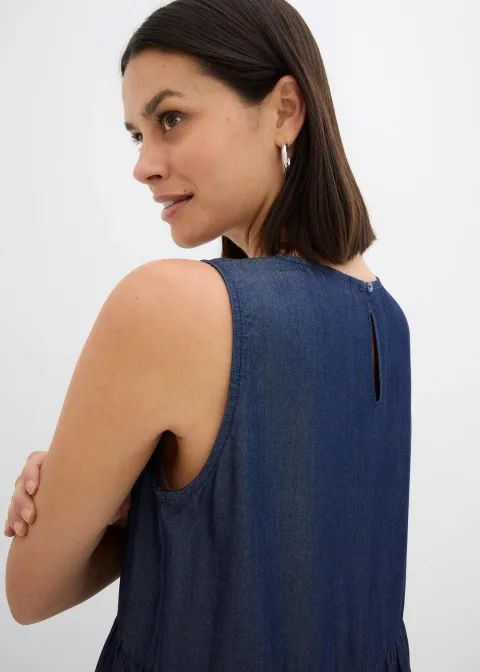 Robe midi en lyocell lisse