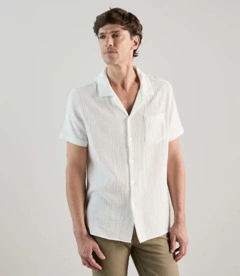 IZAC - Chemise gaze de coton blanche