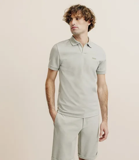 IZAC - Polo col ouvert kaki