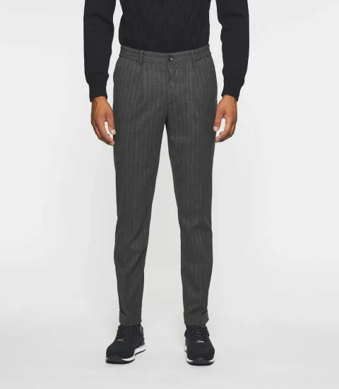 IZAC - Pantalon chino taille élastique gris foncé VERTICAL