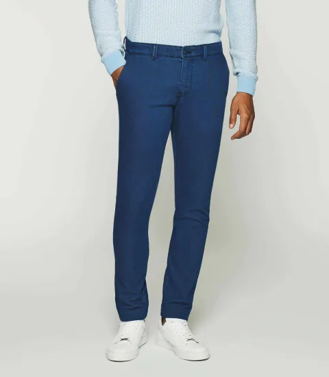 IZAC - Pantalon slack bleu PERREBI