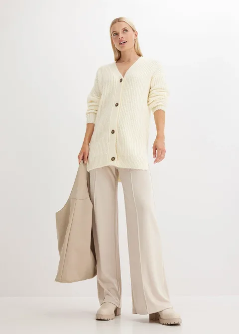 Gilet doux en grosse maille de laine mélangée