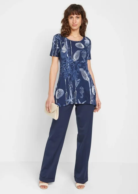 T-shirt long en viscose extensible