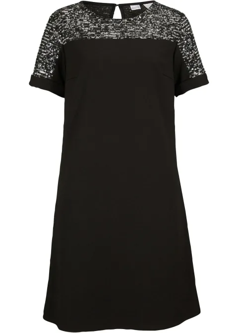Robe courte avec empiècement à sequins