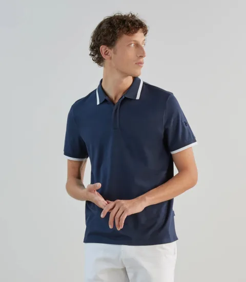 IZAC - Polo zippé marine