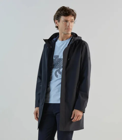 IZAC - Parka légère à capuche marine