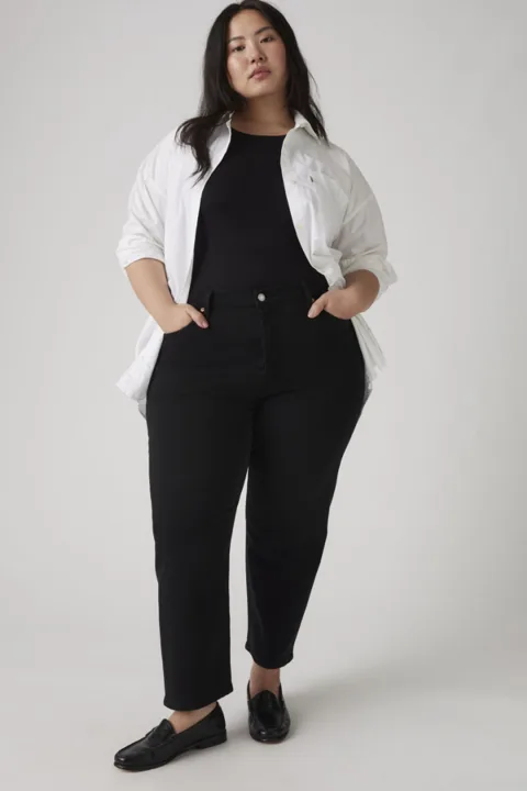 Levi's Jean 501 Original Crop (Grandes Tailles) - Femme - Noir / Black Sprout - 22