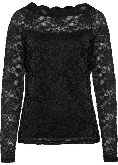 T-shirt manches longues en dentelle
