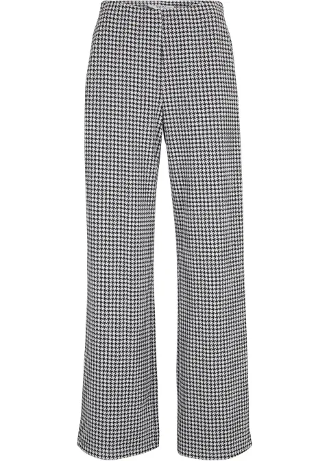 Pantalon large et extensible à motif pied-de-poule