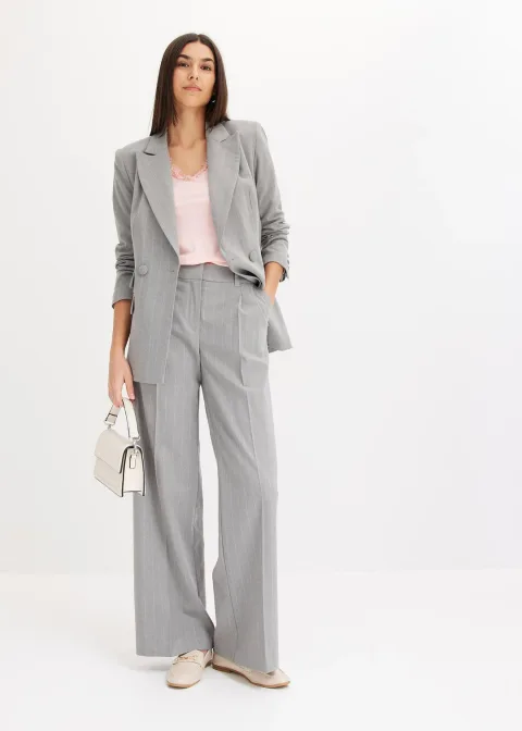 Pantalon large à pinces et rayures tennis