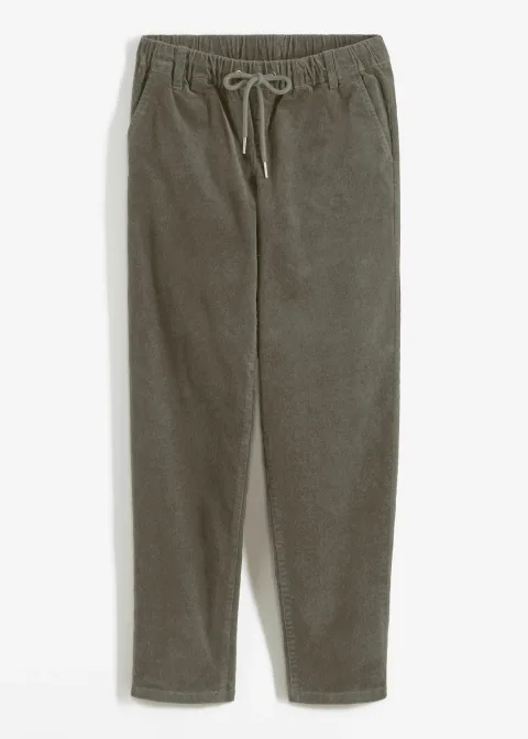 Pantalon en velours côtelé, taille élastiquée