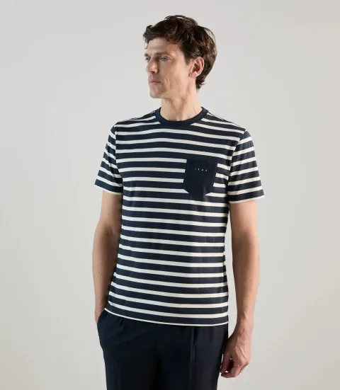 IZAC - T-shirt à manches courte rayé marine