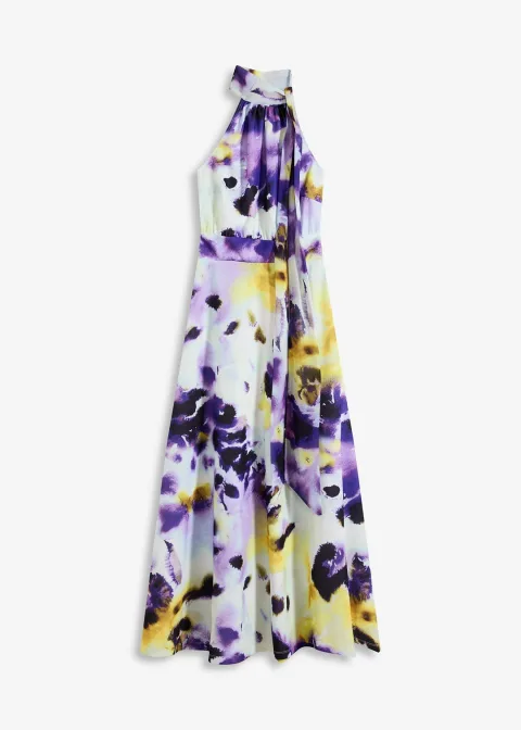 Robe longue en tissu néoprène épais