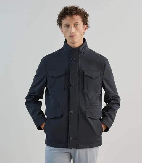 IZAC - Parka courte col montant marine