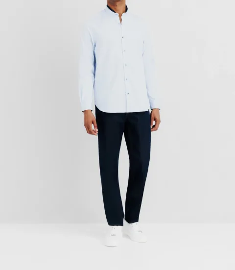 IZAC - Chemise col mao ciel