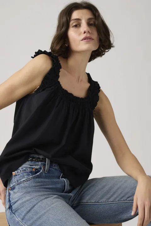 Levi's Blouse En Coton Meg - Femme - Noir / Anthracite Night - S