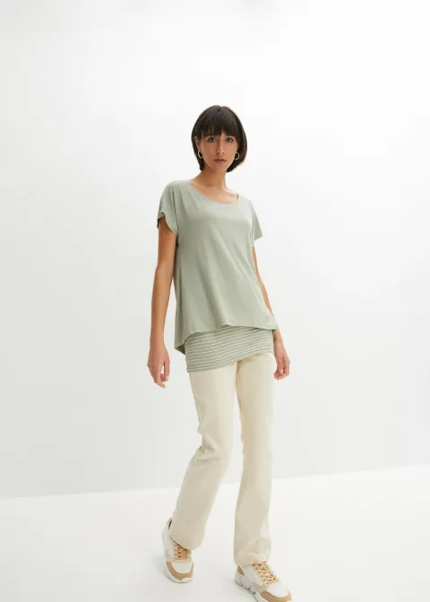 T-shirt long en viscose douce et extensible