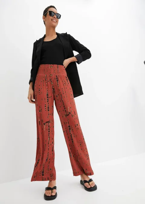 Pantalon palazzo en viscose fluide