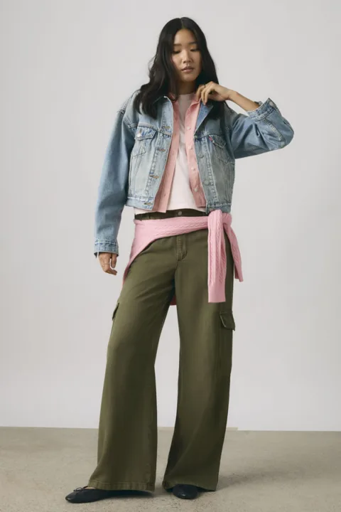 Levi's Pantalon Baggy Dad Cargo - Femme - Noir / Drapey Caviar Gd - 34X30