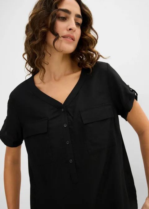 Blouse en viscose à manches courtes