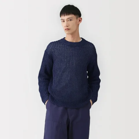 Pull en coton biologique à grosses mailles et torsadé pour homme