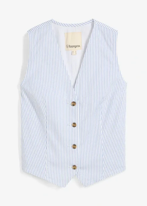 Gilet sans manches rayé en jean