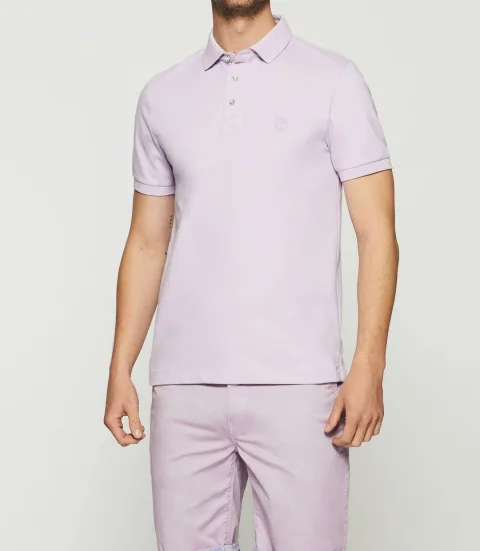 IZAC - Polo uni violet parme GREGOR