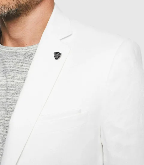 IZAC - Veste ville séparable en lin blanc ''Cielob''