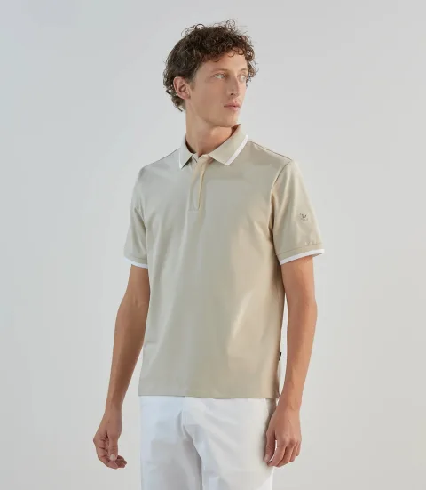 IZAC - Polo zippé beige