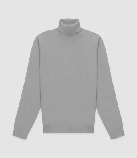 IZAC - Pull col roulé gris chiné
