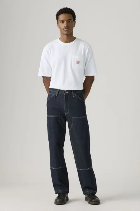 Levi's Pantalon 568 Loose Straight Double Knee Carpenter - Homme - Beige / Tiger's Eye Canvas - 36X34