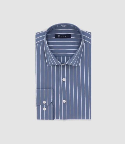 IZAC - Chemise à rayures indigo