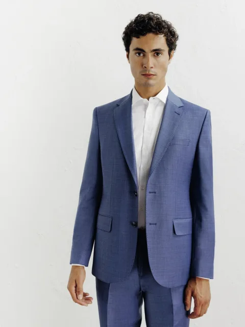 IZAC - Costume en laine bleu