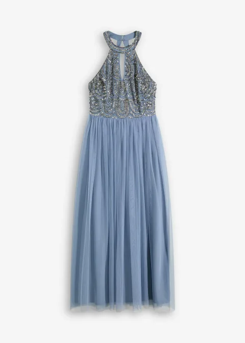 Robe longue brodée de sequins
