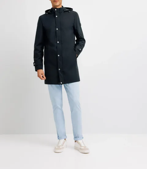 IZAC - Blouson parka à capuche sport marine