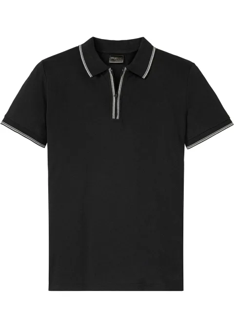 Polo zippé en maille piquée 100% coton