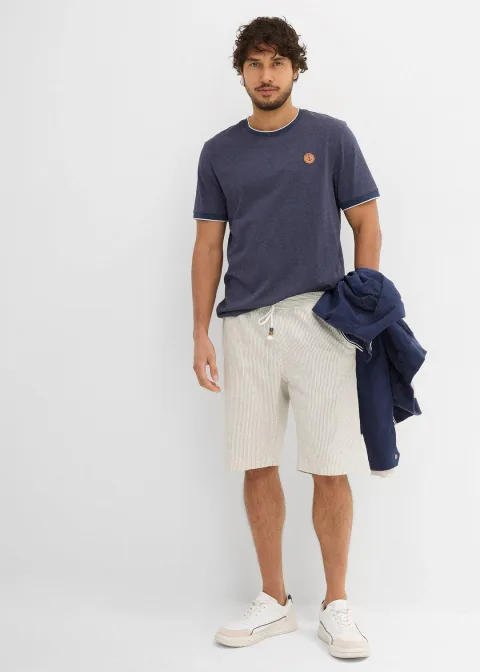 T-shirt effet superposé avec écusson poitrine