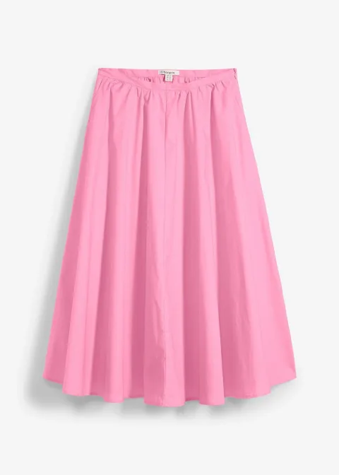 Jupe midi en coton extensible