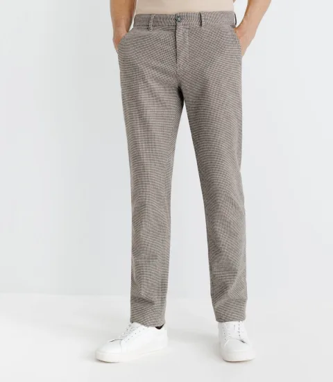 IZAC - Pantalon pied de puce marron
