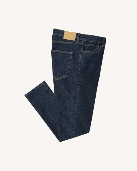 Jean tapered denim brut coton recyclé - DENIM TAPERED