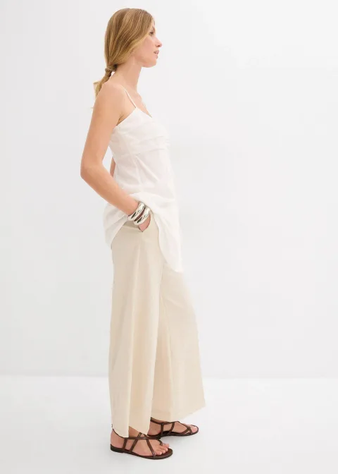 Longue blouse sans manches en viscose