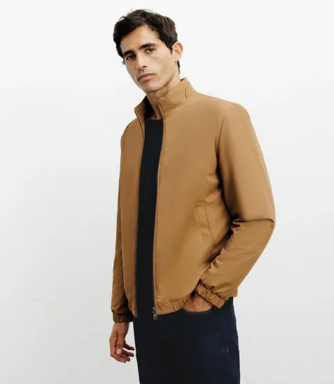IZAC - Blouson col chemise camel