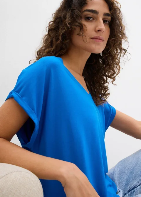 T-shirt fluide oversize en viscose mélangée