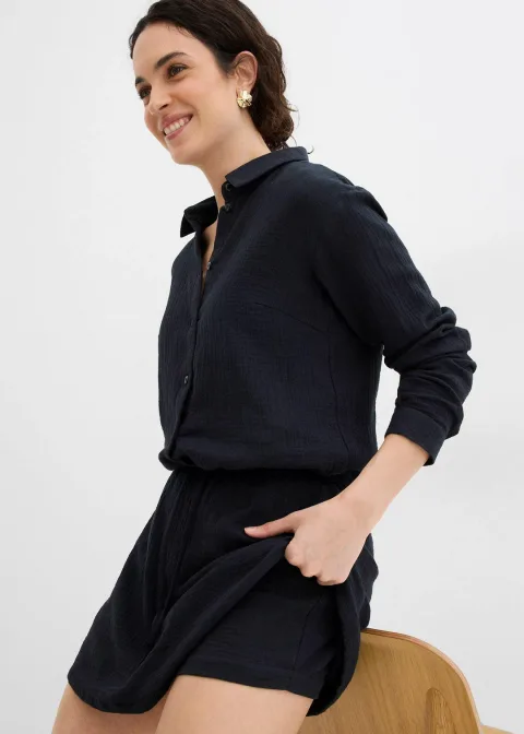 Jupe-short en gaze de coton