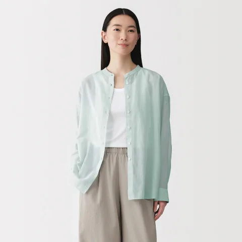 Chemisier transparent en coton biologique à haute torsion